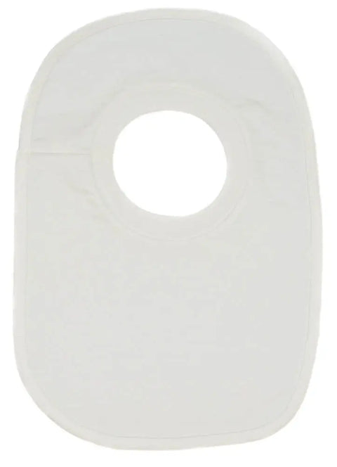 The Spiritex | Sustainable Apparel Pullover Bib is a soft, absorbent white organic cotton bib for infants and young children, featuring a round neck opening and simple edge stitching.