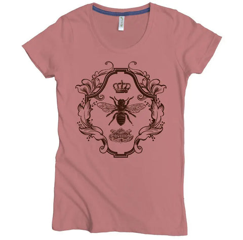 Organic Cotton Queen Bee Graphic Tee – Fitted Women's Shirt | Made in USA Spiritex | Sustainable Apparel  Women's Graphic Tees