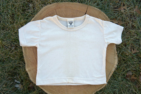 Organic Cotton Short Sleeve Baby T-Shirt-Undyed Rowe Naturals  Organic Cotton Clothing 14.00 0-6 months