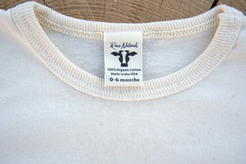 Organic Cotton Short Sleeve Baby T-Shirt-Undyed Rowe Naturals  Organic Cotton Clothing