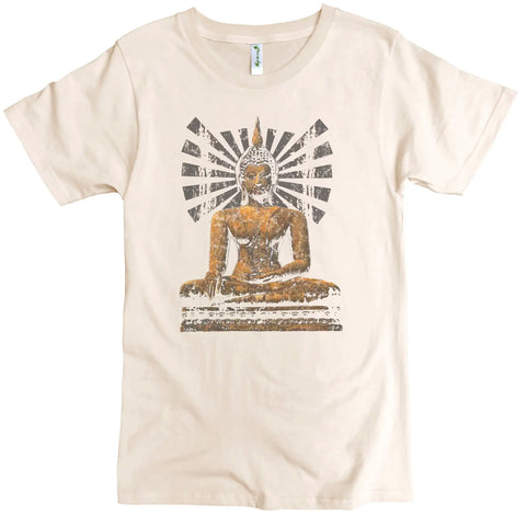 Organic Cotton Sun Buddha Graphic Tee – Classic Crewneck | Made in USA Spiritex | Sustainable Apparel  Men's Graphic Tees