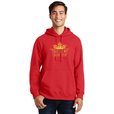 Organic Cotton Unisex Crop Top Hoodie – Stretch Vinyl Print | Made in USA Suede Kloth 