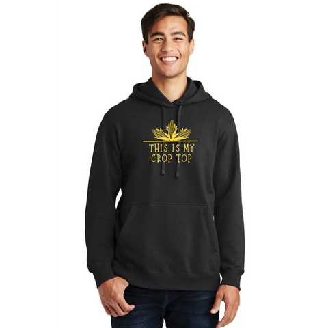 Organic Cotton Unisex Crop Top Hoodie – Stretch Vinyl Print | Made in USA Suede Kloth 