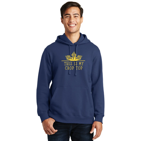 Organic Cotton Unisex Crop Top Hoodie – Stretch Vinyl Print | Made in USA Suede Kloth 