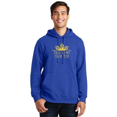 Organic Cotton Unisex Crop Top Hoodie – Stretch Vinyl Print | Made in USA Suede Kloth 