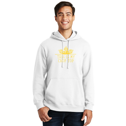 Organic Cotton Unisex Crop Top Hoodie – Stretch Vinyl Print | Made in USA Suede Kloth 