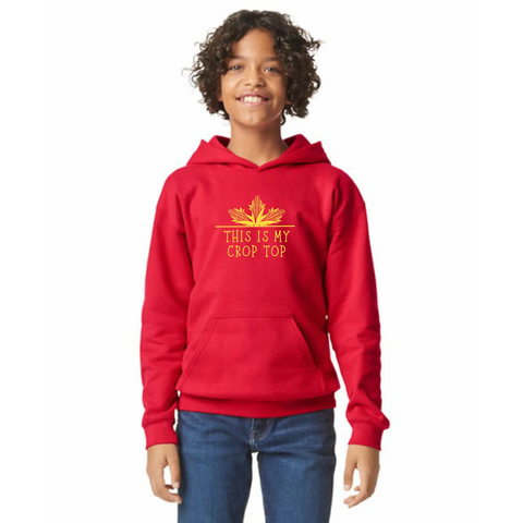 Organic Cotton Unisex Crop Top Hoodie – Stretch Vinyl Print | Made in USA Suede Kloth 