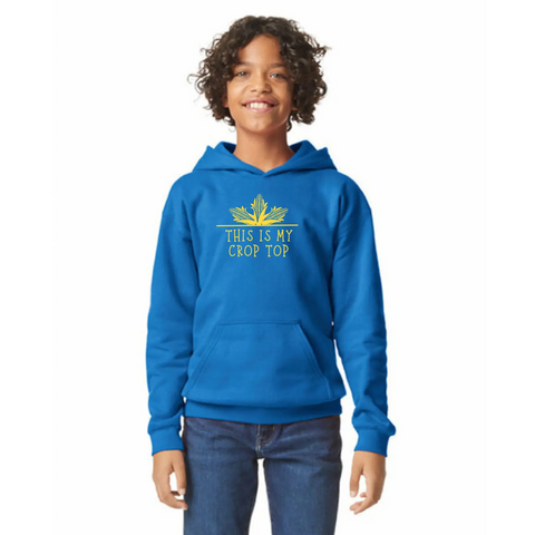 Organic Cotton Unisex Crop Top Hoodie – Stretch Vinyl Print | Made in USA Suede Kloth 