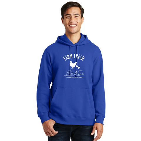 Organic Cotton Unisex Hoodie – Farm Fresh Graphic Pullover | Made in USA Suede Kloth 