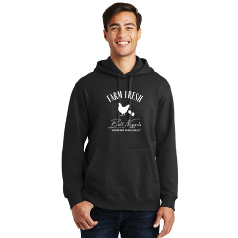 Organic Cotton Unisex Hoodie – Farm Fresh Graphic Pullover | Made in USA Suede Kloth 