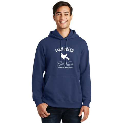 Organic Cotton Unisex Hoodie – Farm Fresh Graphic Pullover | Made in USA Suede Kloth 