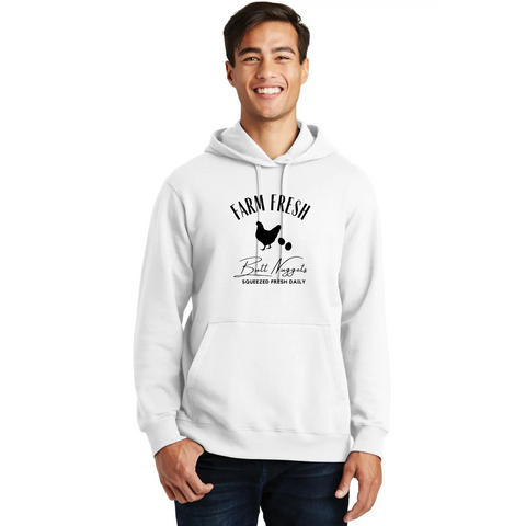 Organic Cotton Unisex Hoodie – Farm Fresh Graphic Pullover | Made in USA Suede Kloth 