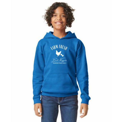 Organic Cotton Unisex Hoodie – Farm Fresh Graphic Pullover | Made in USA Suede Kloth 