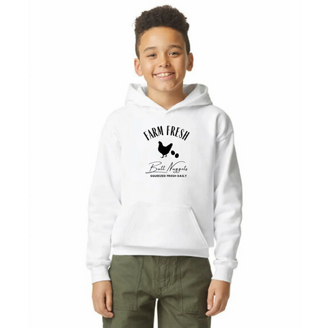 Organic Cotton Unisex Hoodie – Farm Fresh Graphic Pullover | Made in USA Suede Kloth 