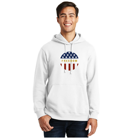 Organic Cotton Unisex Hoodie – Patriotic Simple Freedom Design | Made in USA Suede Kloth 