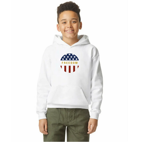 Organic Cotton Unisex Hoodie – Patriotic Simple Freedom Design | Made in USA Suede Kloth 