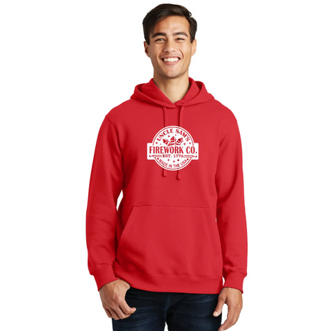 Organic Cotton Unisex Hoodie – Uncle Sam's Fireworks Print | Made in USA Suede Kloth 