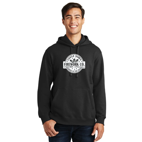 Organic Cotton Unisex Hoodie – Uncle Sam's Fireworks Print | Made in USA Suede Kloth 