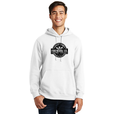 Organic Cotton Unisex Hoodie – Uncle Sam's Fireworks Print | Made in USA Suede Kloth 