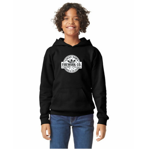 Organic Cotton Unisex Hoodie – Uncle Sam's Fireworks Print | Made in USA Suede Kloth 
