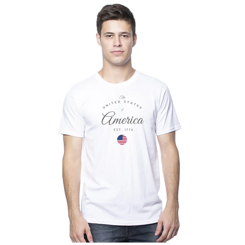 Organic Cotton Unisex USA Patriotic T-Shirt – Comfortable Fit | Made in USA Suede Kloth 