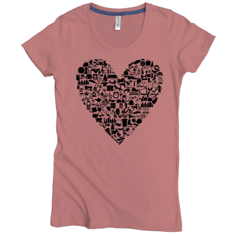 Organic Cotton Women's Graphic Heart Tee – Fitted Lightweight Shirt | Made in USA Spiritex | Sustainable Apparel  Women's Graphic Tees
