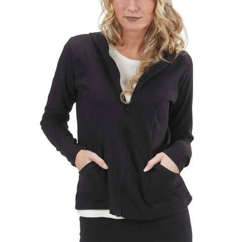 Organic Cotton Yoga Zip-Up Hoodie – Medium Weight Jersey | Made in USA Spiritex | Sustainable Apparel  Women's Jackets & Vests