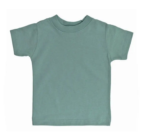 The Youth Short Sleeve Crewneck Tee by Spiritex | Sustainable Apparel, made from 100% organic cotton, is shown in plain light green on a white background—perfect for sensitive skin and an ideal organic choice for kids.