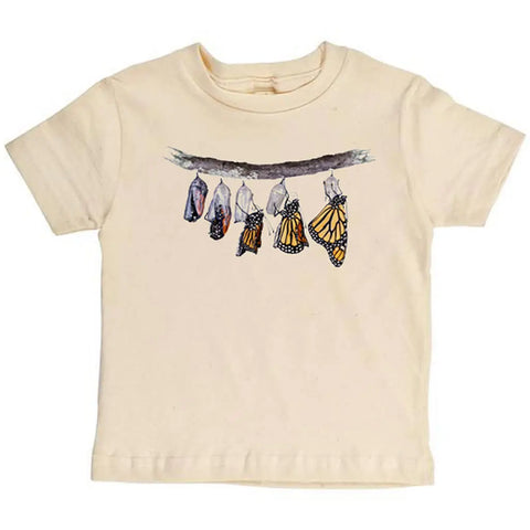 Organic Cotton Youth T-Shirt – Emerging Monarch Butterfly Design – Soft Short Sleeve Top | Made in USA Spiritex | Sustainable Apparel  Graphic Youth Tees