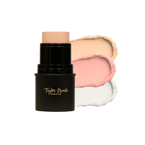 Organic Cream Highlighter Stick 0.18 oz – Champagne Glow For Face & Body | Taylor Made Organics Made In USA Taylor Made Organics  highlighter
