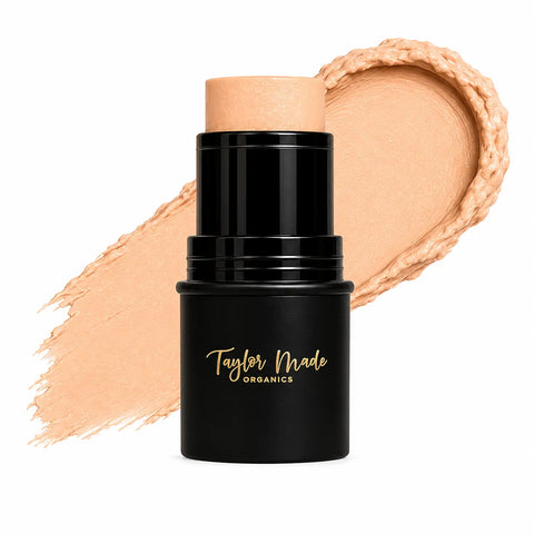 Organic Cream Highlighter Stick 0.18 oz – Champagne Glow For Face & Body | Taylor Made Organics Made In USA Taylor Made Organics  highlighter
