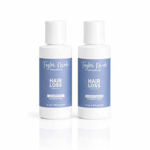 Organic Hair Loss Shampoo & Conditioner Sample Duo – Strengthens Thinning Hair – 2oz Travel Size | Made in USA Taylor Made Organics  hair care