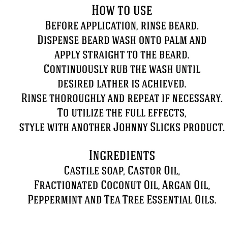 Organic Hand Whipped Beard Wash Johnny Slicks  Beard Wash