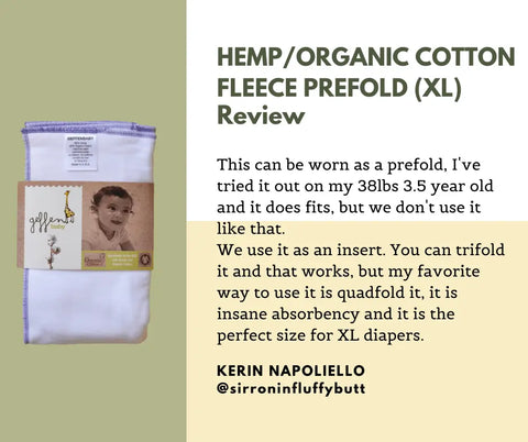 Organic Hemp Cotton Cloth Diaper Prefold – Super Absorbent Fleece – Made in USA Geffenbaby  Prefolds
