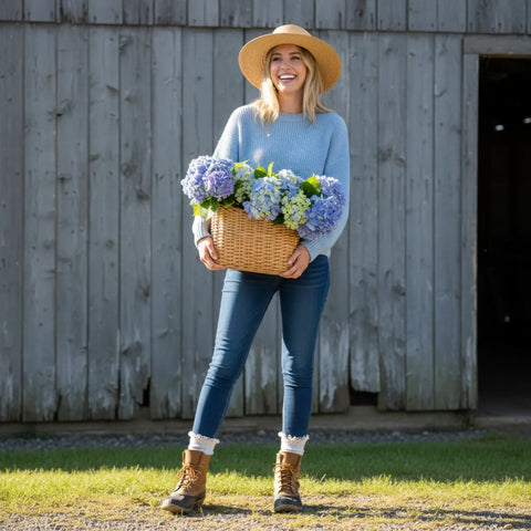 Organic Lace Boot Socks in Carolina Blue – Soft Cotton Blend | Made in USA Catherine Cole  socks