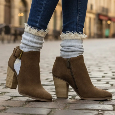 Organic Lace Boot Socks in Carolina Blue – Soft Cotton Blend | Made in USA Catherine Cole  socks
