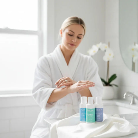 Organic Mini Lotion Gift Set Trio 2oz – Muscle Ease Stress Relief Sweet Dreams | Handcrafted in USA Taylor Made Organics  gift set