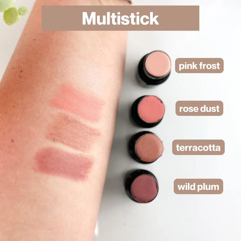 Organic Multistick Makeup Set Samples – Creamy Pink Rose Terracotta Wild Plum Shades | Made in USA Taylor Made Organics  blush & bronzer