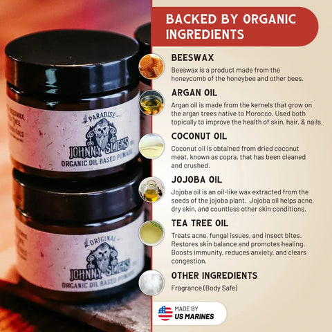 Organic Oil Based Pomade Johnny Slicks  Pomade