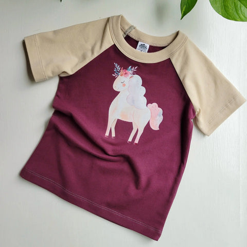 Organic Purple Toddler T-Shirt Sunflower Graphic – Soft Cotton Jersey | Made in USA Apparel Adventure Clothes Company 