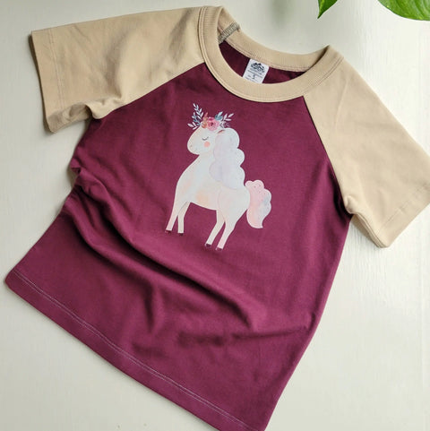 Organic Purple Toddler T-Shirt Sunflower Graphic – Soft Cotton Jersey | Made in USA Apparel Adventure Clothes Company 