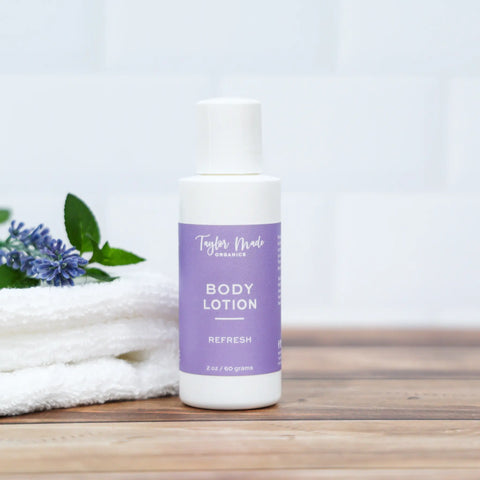 Organic Refresh Body Lotion 8oz – Lavender Spearmint Scent | Non-Greasy Moisturizer Made in USA Taylor Made Organics  Lotion & Moisturizer