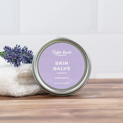 Organic Skin Healing Salve 2oz – Natural Burn Relief Moisturizer for Diaper Rash & Dry Skin | Taylor Made Organics Made in USA Taylor Made Organics  therapeutic salve