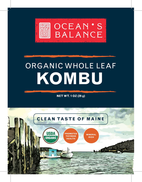 Organic Whole Leaf Kombu Seaweed – 1 Oz Pack | USDA Certified | Made in USA Ocean's Balance  Organic Seaweed