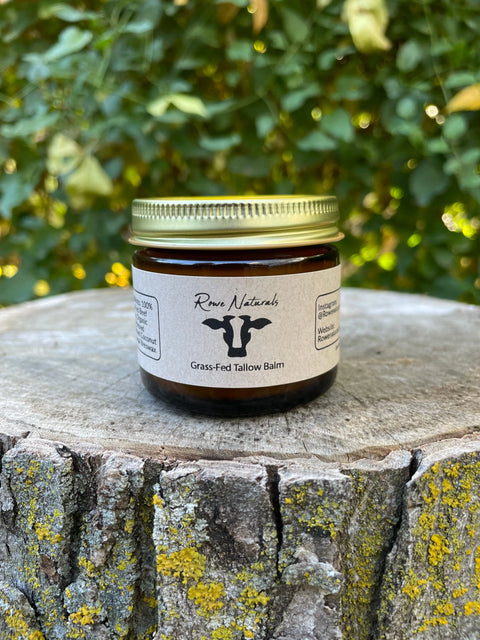 Original Grass-Fed Tallow Balm – Organic Coconut & Beeswax Skin Moisturizer | Made in USA Rowe Naturals  100% grass-fed tallow balm