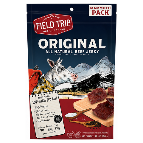 Field Trip Original Beef Jerky 12oz – Grass Fed High Protein Snack | Made in USA Field Trip 