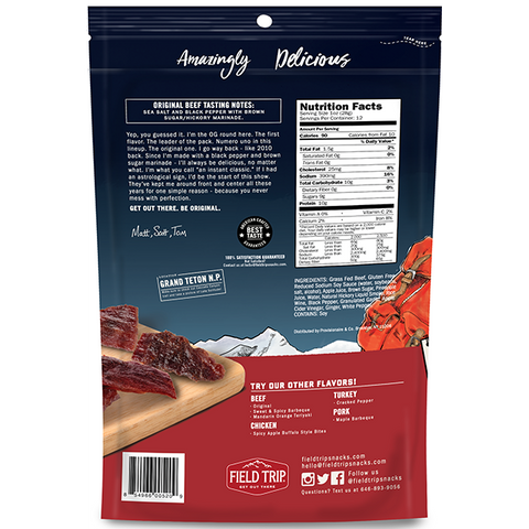 Field Trip Original Beef Jerky 12oz – Grass Fed High Protein Snack | Made in USA Field Trip 