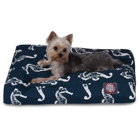 Orthopedic Memory Foam Dog Bed – Sea Horse Pattern – Premium Pet Cushion | Made in USA Majestic Pet