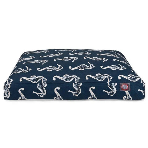 Orthopedic Memory Foam Dog Bed – Sea Horse Pattern – Premium Pet Cushion | Made in USA Majestic Pet