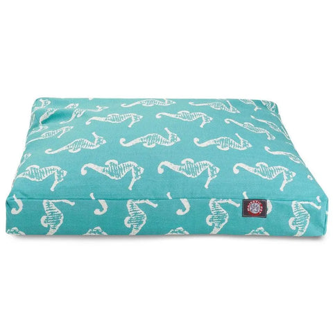 Orthopedic Memory Foam Dog Bed – Sea Horse Pattern – Premium Pet Cushion | Made in USA Majestic Pet
